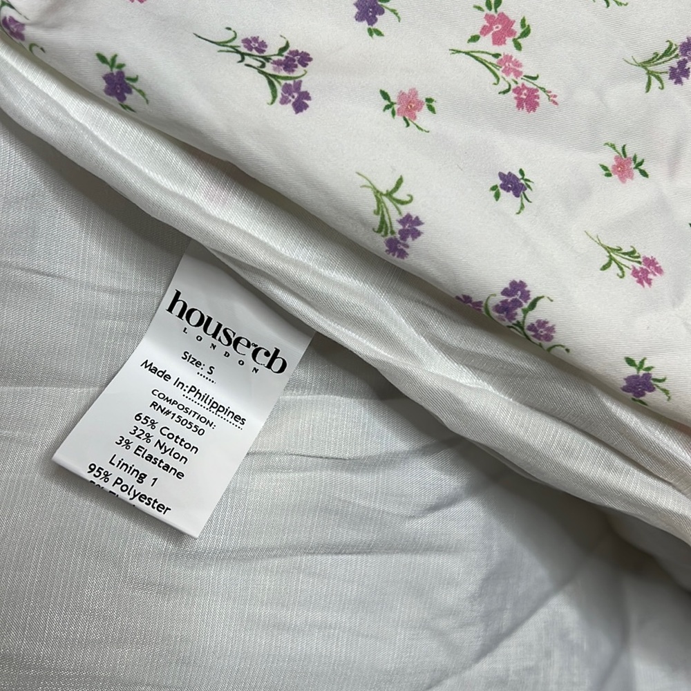 HOUSE OF CB 'Tallulah' White Floral Puff Sleeve Midi Dress NWOT - Picture 11 of 14